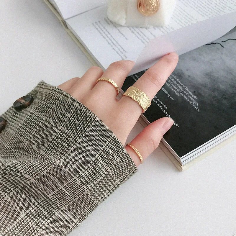 925 Sterling Silver Women’s Open Wave Ring – Irregular Wide Noodle Design Gift