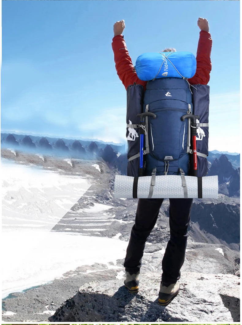Men’s 60L Large Hiking Backpack — Mountaineering, Camping, Climbing & Outdoor Sport Rucksack XA108Y