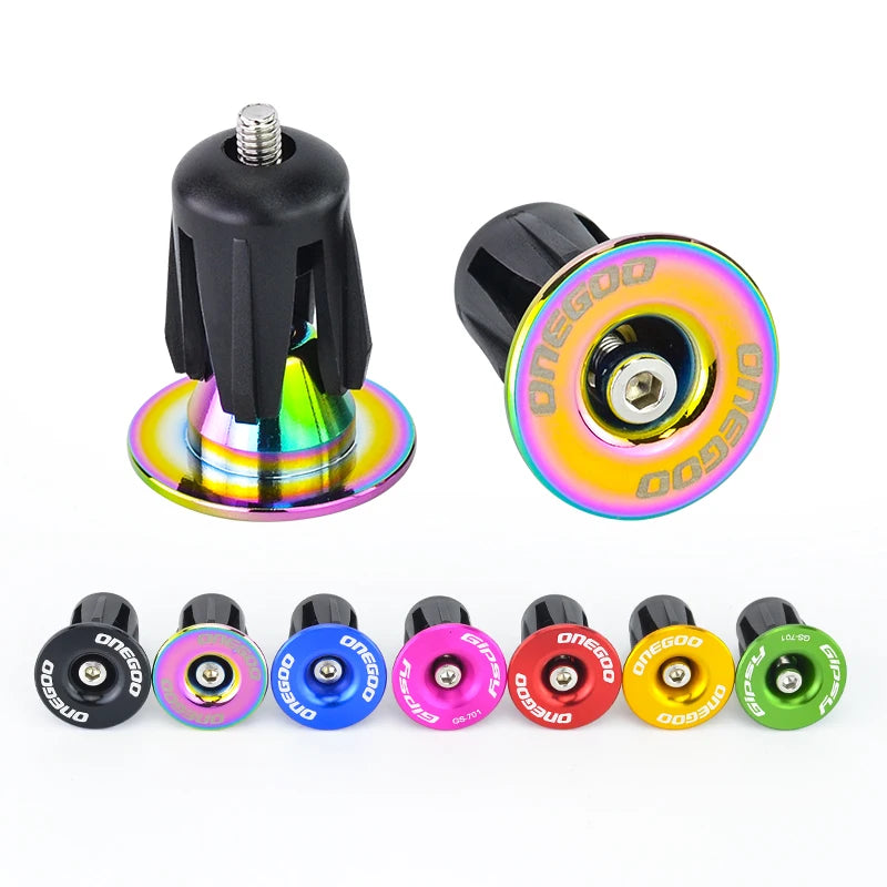 Gipsy ONEGOO Bike Handlebar End Caps - 1 Pair of Aluminum Alloy Grips and Plugs for MTB Bicycle Accessories