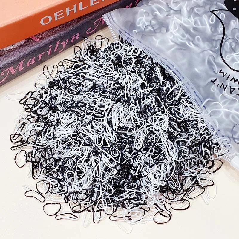 1000pcs Colorful Disposable Rubber Hair Bands for Girls – Small Ponytail Scrunchies, Fashion Hair Accessories Pack