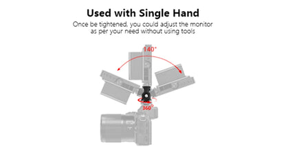 TOAZOE DSLR Camera Monitor Mount – Adjustable Swivel & Tilt Clamp with Cold Shoe Base for Flash & DIY Accessories