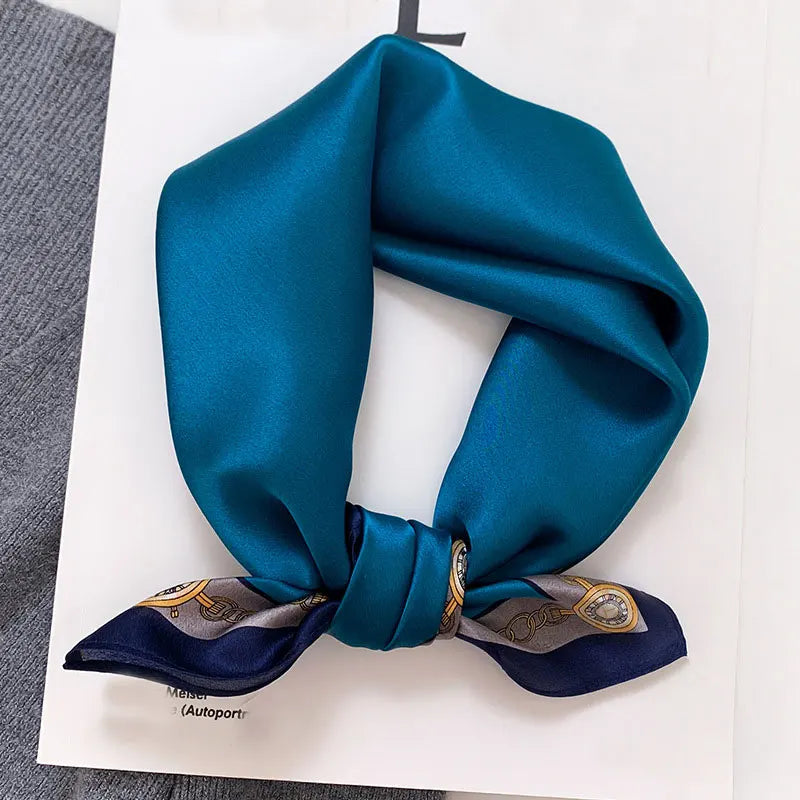 New 2024 Pashmina Scarf – 100% Mulberry Silk Small Shawl, Summer Beach Poncho, Women’s Hijab, Bandana & Kerchief 53x53cm
