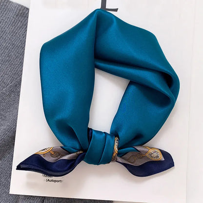 New 2024 Pashmina Scarf – 100% Mulberry Silk Small Shawl, Summer Beach Poncho, Women’s Hijab, Bandana & Kerchief 53x53cm