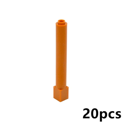 1x1x6 Pillar Building Blocks - DIY Creative Assembly Bricks Compatible with Classic Building Toys, Bulk Educational Model Pieces
