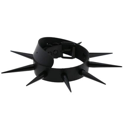 Big Long Spiked Choker Collar – Cool Punk Necklace for Women & Men, Metal Rave Festival Goth Jewelry