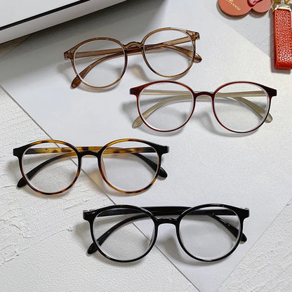 Anti Blue Light Round Computer Glasses for Women & Men, PC Eyewear Frame Optical Spectacles for Eye Strain Protection & Screen Blocking