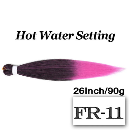 26-Inch Pre-Stretched Braiding Hair Extensions – Synthetic Afro Crochet Braids for DIY, Jumbo Braid in Purple, Pink, Peach & Red