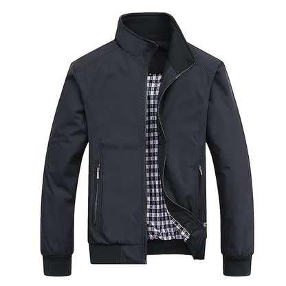 2025 Spring Autumn Men's Bomber Jacket – Casual Solid Slim Fit, Baseball Style, M-6XL & 8XL Sizes