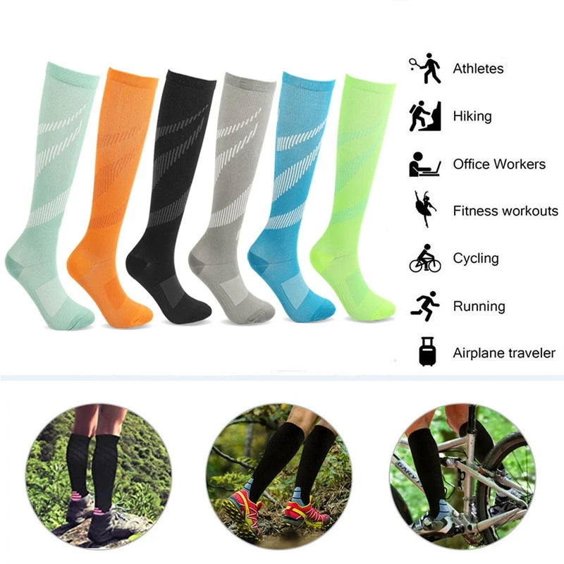 Compression Socks for Varicose Veins, Diabetics, and Sports – Nursing, Cycling, Running, Hiking Gift for Men