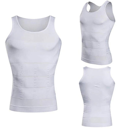 Men's Slimming Body Shaper Tank Top: Compression Shirt for Gynecomastia with Abdomen Control - Workout Undershirt