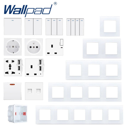 4 Pin Audio Wall Socket Panel - Luxury Crystal Glass Audio Video Sound Outlet 110V-250V