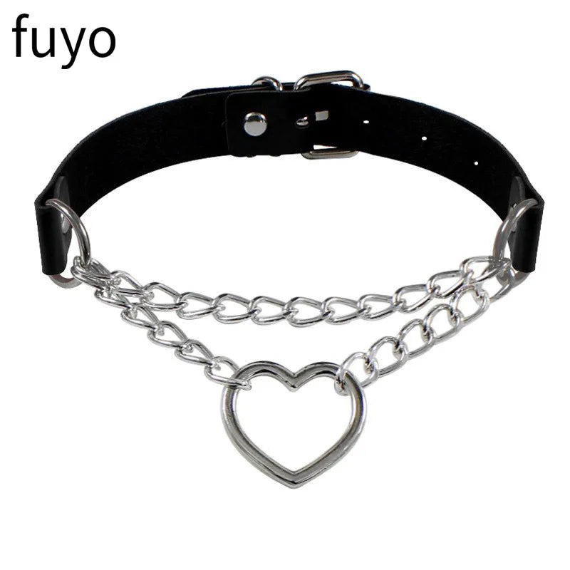 New Spike Choker Necklace – Punk Faux Leather Collar with Big Rivets, Studded Goth Style for Women & Men