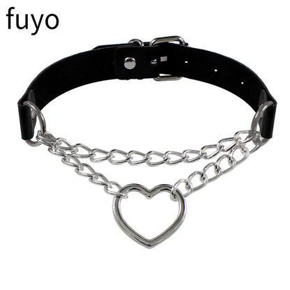 New Spike Choker Necklace – Punk Faux Leather Collar with Big Rivets, Studded Goth Style for Women & Men