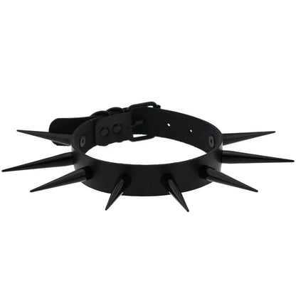 Big Long Spiked Choker Collar – Cool Punk Necklace for Women & Men, Metal Rave Festival Goth Jewelry