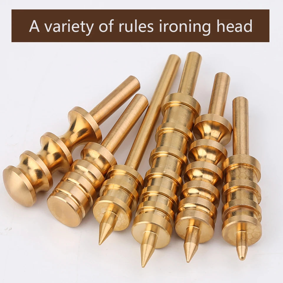 LMDZ Leather Burnisher – Pointed & Flat Tip Edge Tool for Slicking & Burnishing Brass Leathercraft