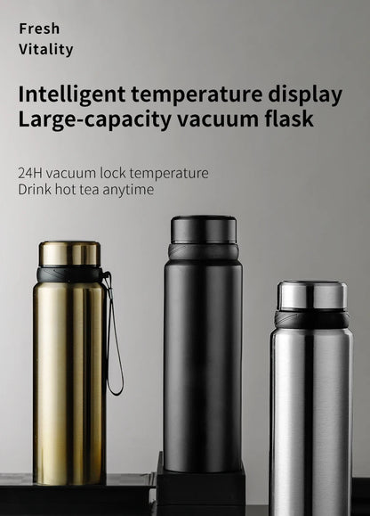 1000ML Smart Thermos Bottle with Temperature Display – Intelligent Vacuum Flask for Hot & Cold Water, Tea, Coffee