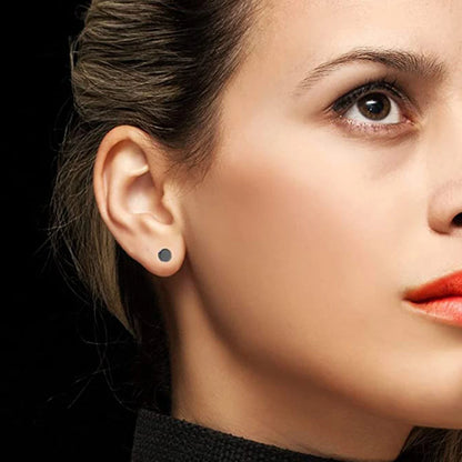 2-Piece Punk Stainless Steel Dumbbell Stud Earrings — Gothic Hip Hop Rock Style, Hypoallergenic Unisex Earrings for Men & Women