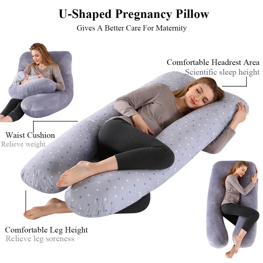 PANGDUBE Pregnancy Pillow 130×70cm – Sleeping, Nursing & Breastfeeding Support Cushion for Women