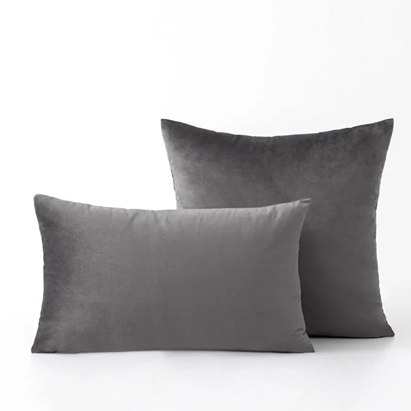 Inyahome Soft Velvet Cushion Cover - Pink Grey Beige Green Decorative Pillowcase For Bedroom Sofa 30x50cm 45x45cm