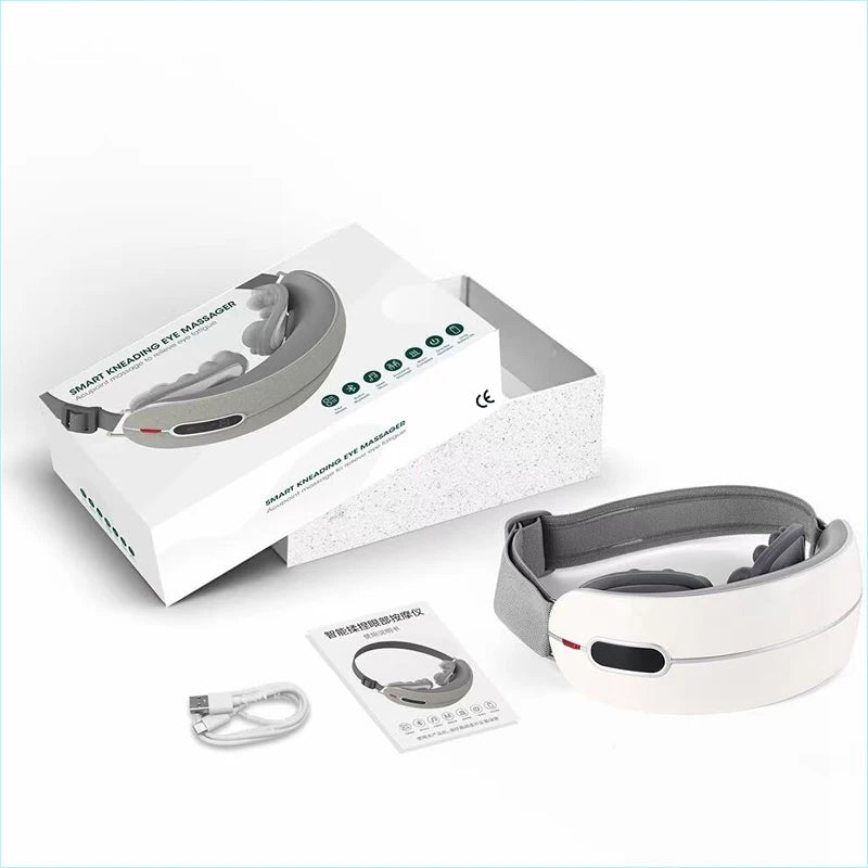 Electric Rotating Kneading Eye Massager | Warm Compress Therapy with Music for Eye Fatigue & Anti-Wrinkle