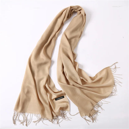 Desgine Solid Cashmere Scarf – Warm Autumn Winter Shawl Wrap with Tassels, Unisex Pashmina for Women and Men 2024