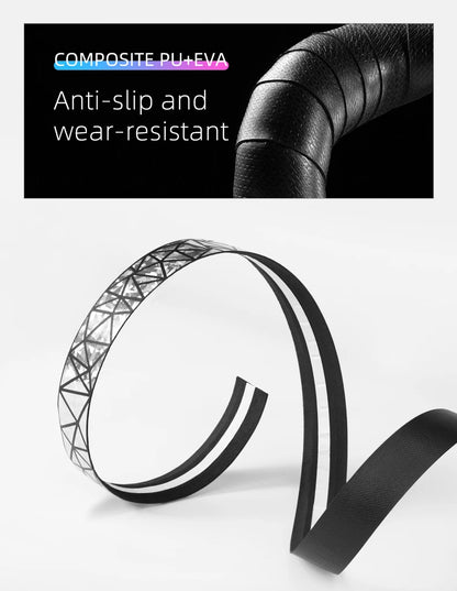 ROCKBROS Bicycle Handlebar Tape – Non-Slip Shock-Absorbing Curved Bar Straps for Road Bikes