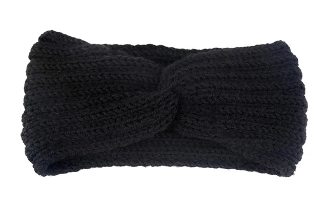 Women's Solid Color Knitted Headband – Elastic Twisted Turban Headwrap, Winter Hair Band for Girls, Fashion Hair Accessories