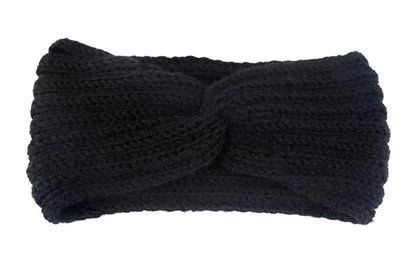 Women's Solid Color Knitted Headband – Elastic Twisted Turban Headwrap, Winter Hair Band for Girls, Fashion Hair Accessories