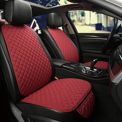 Universal Linen Car Seat Cover Protector Set – Breathable Flax Summer Cushion Pad for Front & Rear Seats Sedan, SUV & Pickup Interior Accessories