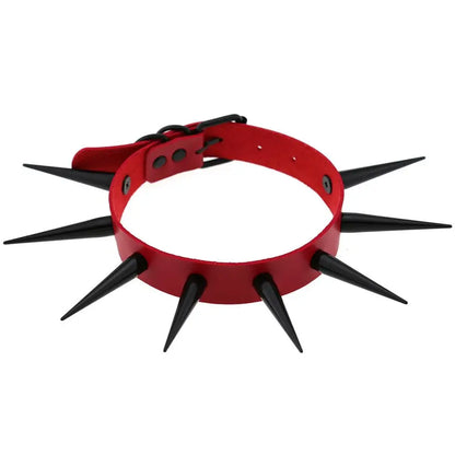 Big Long Spiked Choker Collar – Cool Punk Necklace for Women & Men, Metal Rave Festival Goth Jewelry
