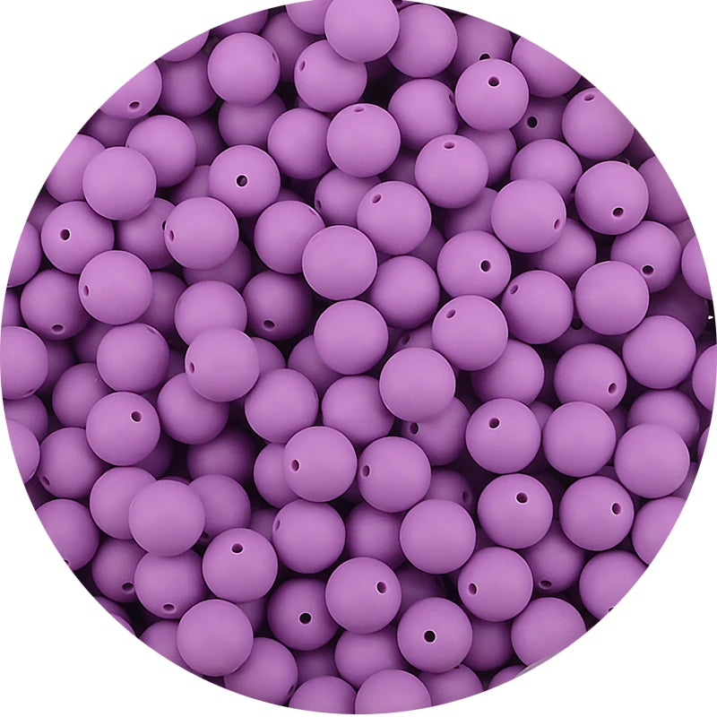 LOFCA Silicone Teething Beads - 20pcs 15mm Round Baby Chew Beads for DIY Teether Toys Infant Accessories