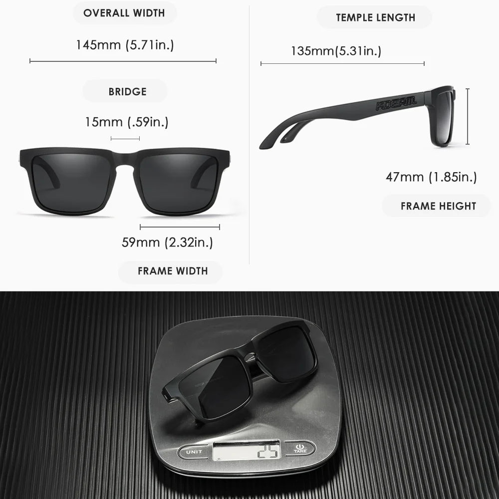 KDEAM Photochromic & Polarized Sunglasses - Category 3 Polarization, Unique Frame Surface Eyewear for Men & Women with Case