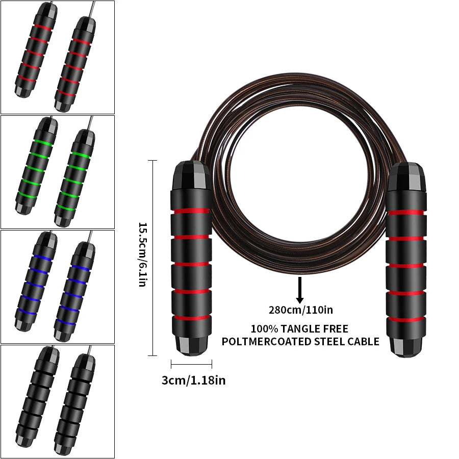 Rapid Speed Jump Rope: Steel Wire Skipping Rope for Exercise - Adjustable Fitness Workout Training Home Sport Equipment
