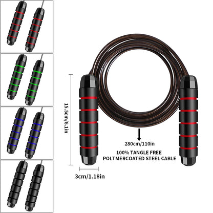 Rapid Speed Jump Rope: Steel Wire Skipping Rope for Exercise - Adjustable Fitness Workout Training Home Sport Equipment