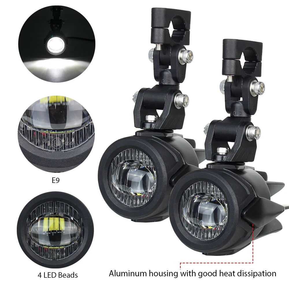 40W LED Motorcycle Fog Lights for BMW R1200GS, F800GS, F700GS, F650 & K1600 – 6000K Bright Auxiliary Driving Lamps