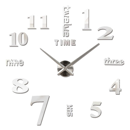 3D DIY Wall Clock - Modern Acrylic Mirror Sticker Quartz Clock For Living Room Decor With Silent Movement