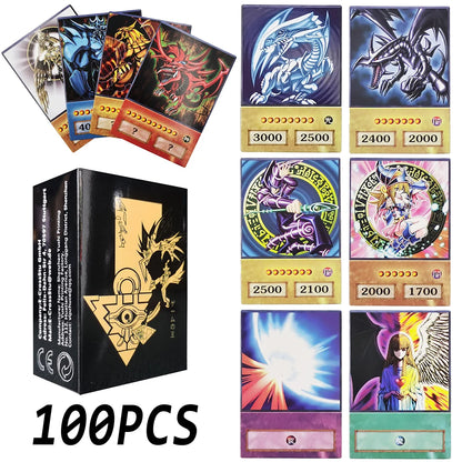 100PCS Yu-Gi-Oh! Anime Cards - Blue-Eyes White Dragon, Dark Magician, Exodia & Egyptian God Card Collection Gift