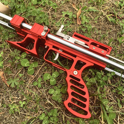 80lbs Telescopic Long-Pole Slingshot – All-Metal Powerful Laser Hunting Sling Shot with Accessory Mount