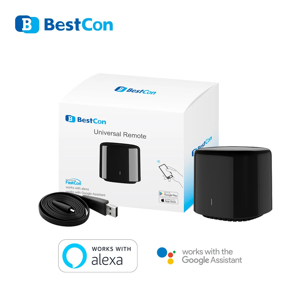 BroadLink RM4 BestCon RM4C Mini Wi-Fi Smart Remote – Voice Control with Google Home & Alexa Smart Hub