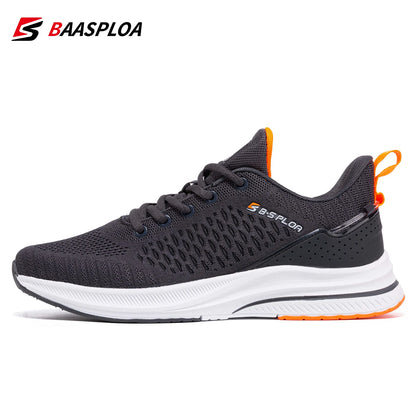 Baasploa Men’s Sport Shoes – Breathable Mesh Running & Casual Sneakers, Non-Slip Comfortable Outdoor Walking Shoes