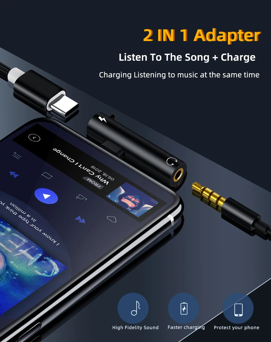 2-in-1 Audio Headphone & Charging Adapter for iPhone XR, XS, 11, 12, 13 – 3.5mm Jack to Earphone AUX Cable (Not Type-C)