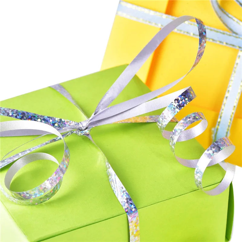 Satin Laser Ribbon for Balloons: Foil Curling Ribbons for Birthday Parties, Weddings, DIY Decorations and Gift Wrapping
