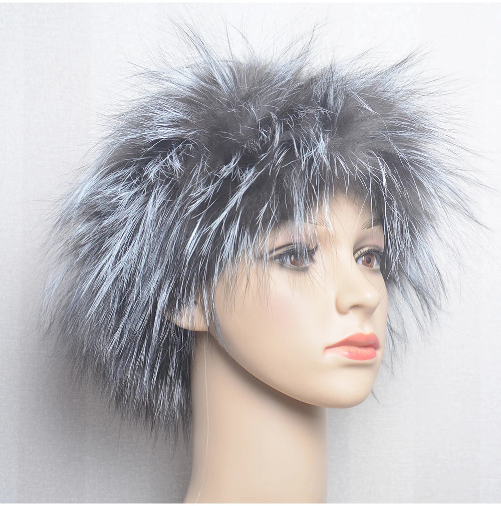 2025 Real Fox Fur Scarf and Headband – Luxury Winter Neck Warmer for Women, 100% Natural Fur, Elastic Ring Muffler