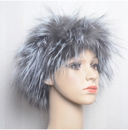 2025 Real Fox Fur Scarf and Headband – Luxury Winter Neck Warmer for Women, 100% Natural Fur, Elastic Ring Muffler