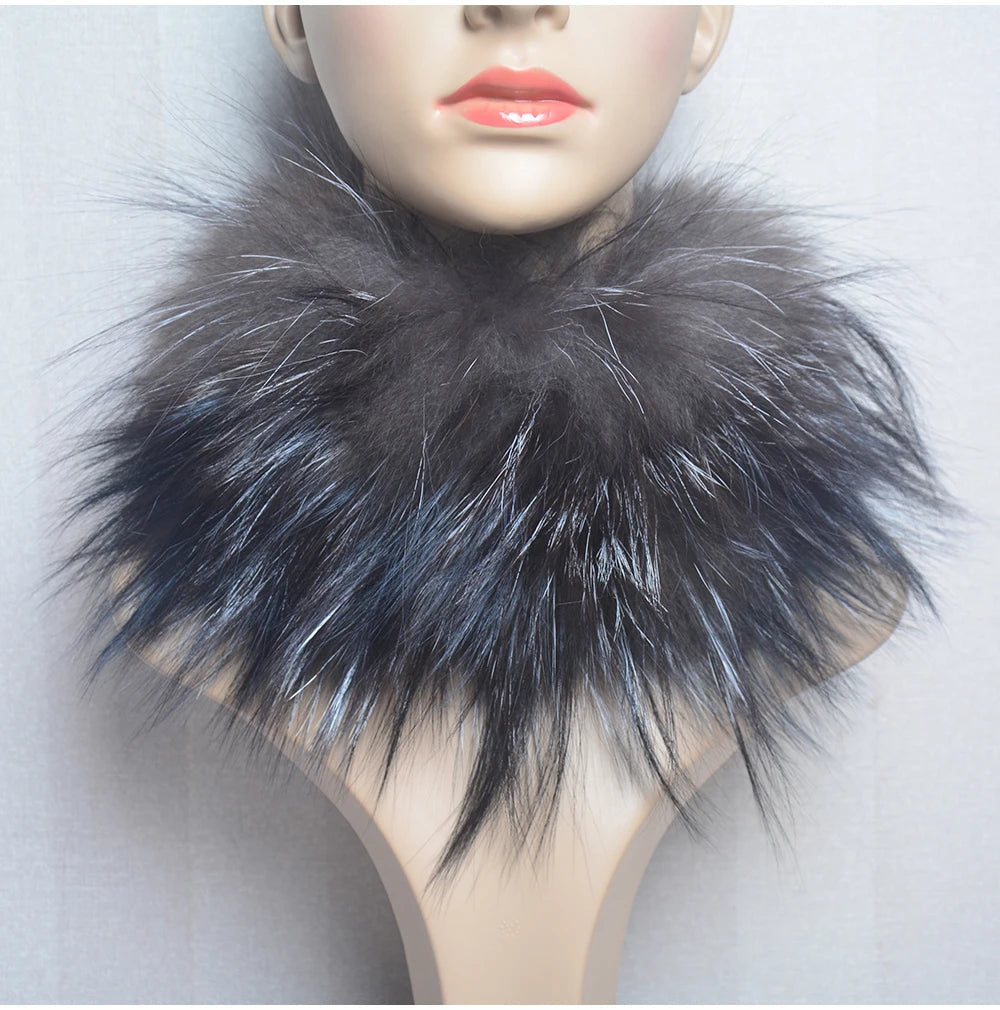 2025 Real Fox Fur Scarf and Headband – Luxury Winter Neck Warmer for Women, 100% Natural Fur, Elastic Ring Muffler