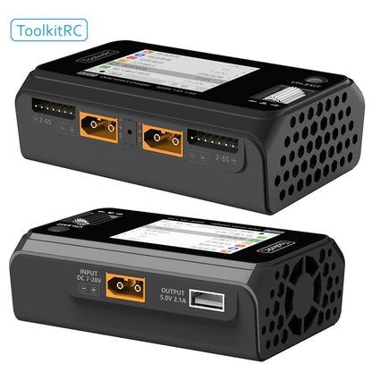 2024 ToolkitRC M6D – 500W 15A DC Dual Channel MINI Smart Charger & Discharger for 1-6S Lipo Batteries, FPV Model Spare Parts