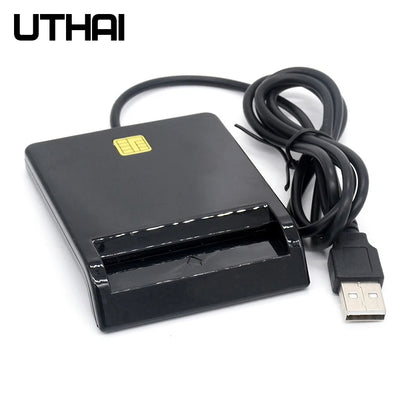 UTHAI X02 USB SIM Smart Card Reader - Bank Card IC/ID EMV SD TF MMC Cardreader, USB-CCID ISO 7816 Compatible with Windows 7/8/10 and Linux OS