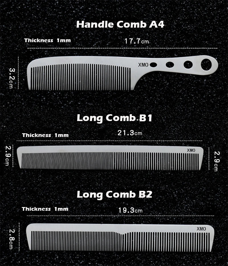 Brainbow Titanium Steel Hair Comb – Professional Anti-Static Salon Hairdressing Brush for Men