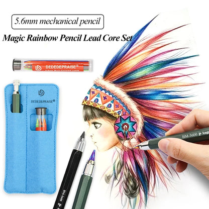 5.6mm Mechanical Pencils & Charcoal Graphite Lead – Soft, Medium & Hard HB to 14B Sketch Drawing Core