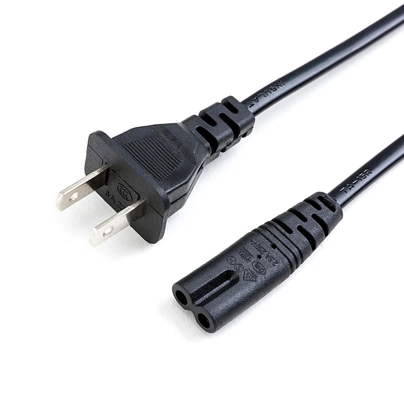 2-Pin US/EU to C7 C8 Power Extension Cable – Figure 8 LED Light & Laptop Cord for PS4, 0.6M/1.5M